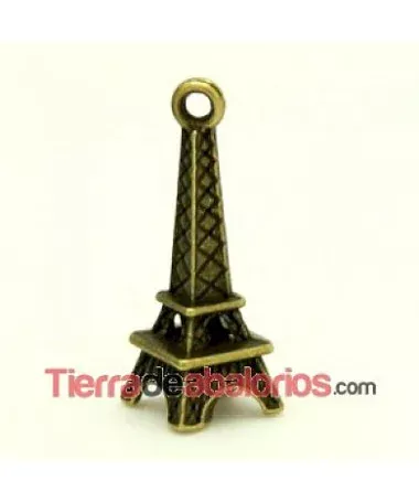 Colgante Torre Eiffel 23x8mm con Anilla, Oro Viejo Colgante Torre Eiffel 23x8mm con Anilla, Oro Viejo