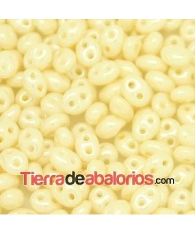 Twin Bead 2,5x5mm Beige Opalino Claro Perlado Twin Bead 2,5x5mm Beige Opalino Claro Perlado