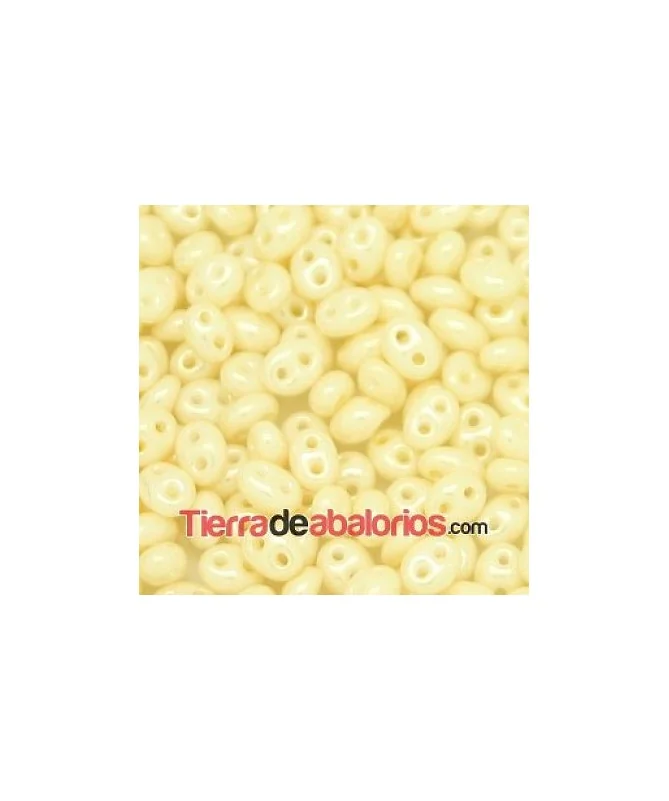Twin Bead 2,5x5mm Beige Opalino Claro Perlado