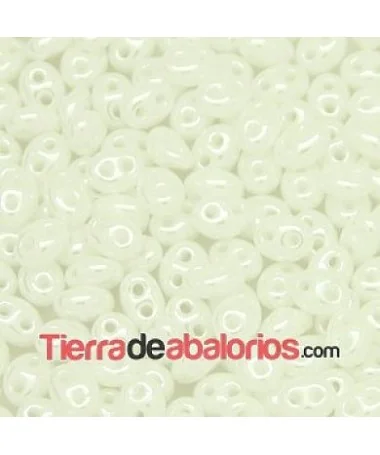 Twin Bead 2,5x5mm Blanco Mate Brillante