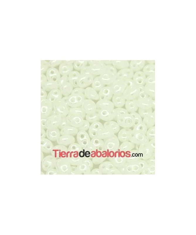 Twin Bead 2,5x5mm Blanco Mate Brillante
