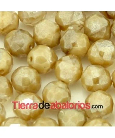Facetada 10mm Agujero 1mm, Beige Ceramic Opal Facetada 10mm Agujero 1mm, Beige Ceramic Opal