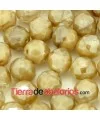 Facetada 10mm Agujero 1mm, Beige Ceramic Opal