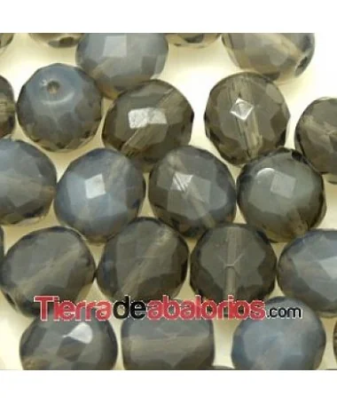 Facetada 10mm Agujero 1mm, Gris Opalino Facetada 10mm Agujero 1mm, Gris Opalino