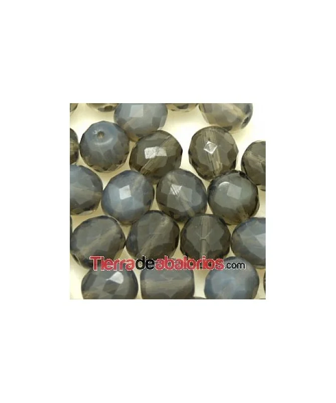 Facetada 10mm Agujero 1mm, Gris Opalino