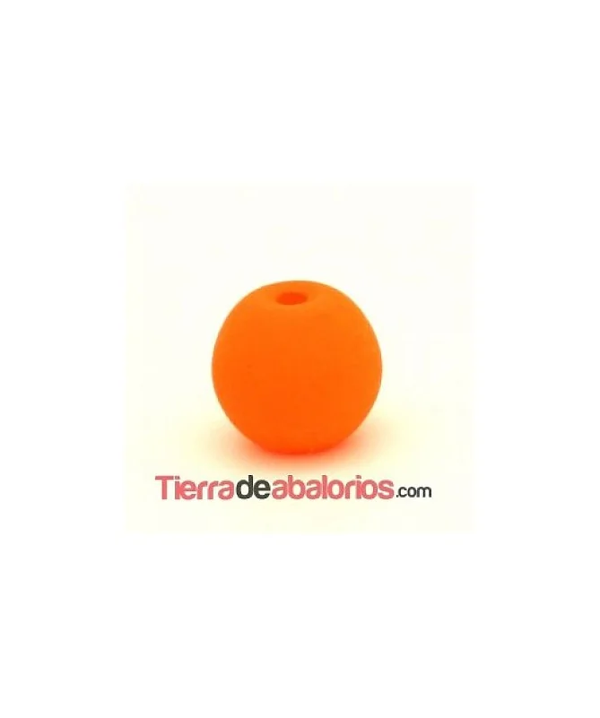 Perla de Cristal Checo 4mm, Naranja Neón