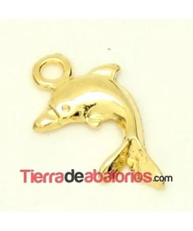 Colgante Delfin 18x8mm, Dorado
