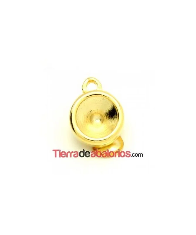 Pendiente de Clip 12mm para Chatón SS39 con Anilla, Dorado