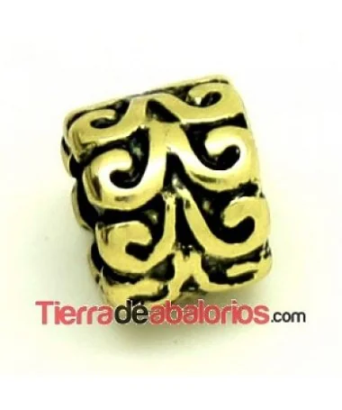 Tubo Entrepieza 8x10mm Agujero 6mm, Oro Viejo