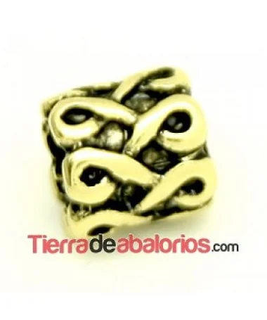 Entrepieza Tubo 10x8mm, Agujero 6mm Oro Viejo Entrepieza Tubo 10x8mm, Agujero 6mm Oro Viejo