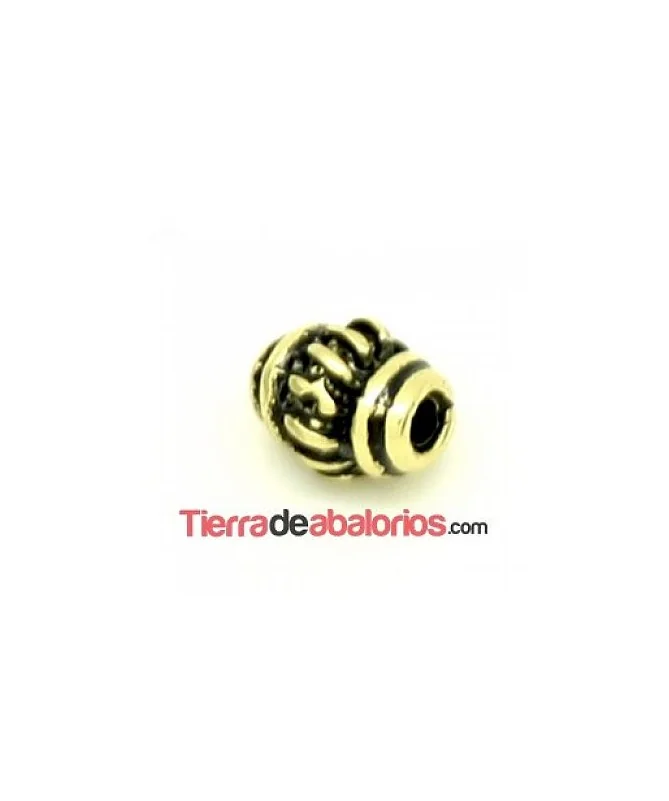 Entrepieza Barril 8x6mm Agujero 1,7mm, Oro Viejo