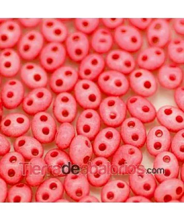 Twin Bead 2,5x5mm Rosa Opaco