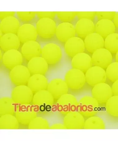 Perla de Cristal Checo 6mm Amarillo Neón Perla de Cristal Checo 6mm Amarillo Neón