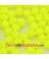 Perla de Cristal Checo 6mm Amarillo Neón