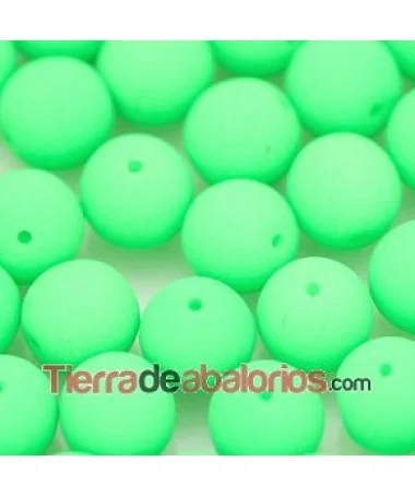 Perla de Cristal Checo 8mm Verde Neón Perla de Cristal Checo 8mm Verde Neón