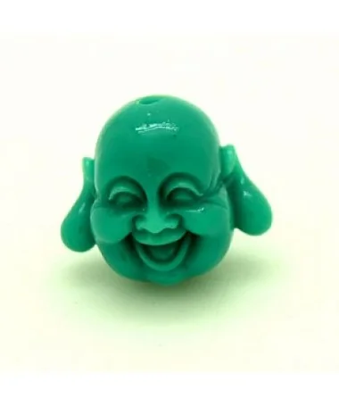 Happy Buda 19x21mm Agujero 1,8mm Turquesa Oscuro Happy Buda 19x21mm Agujero 1,8mm Turquesa Oscuro