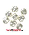 Perla Barroca Irregular de Cristal Checo 12x11mm, Blanca
