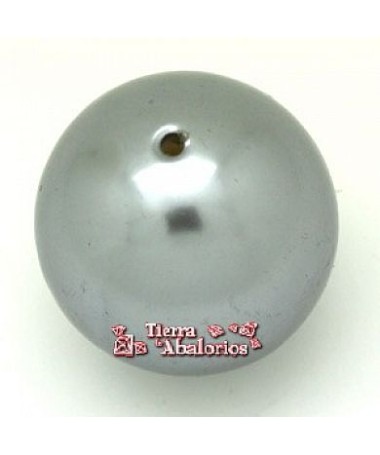 Perla de Cristal Checo 12mm Gris Plata