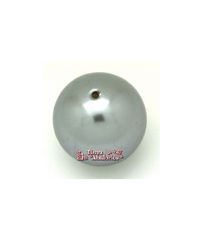 Perla de Cristal Checo 12mm Gris Plata