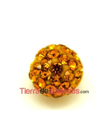 Bola Shamballa 8mm Agujero 1mm Topaz