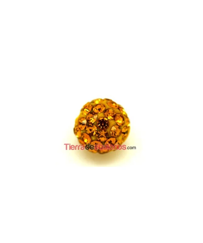 Bola Shamballa 8mm Agujero 1mm Topaz