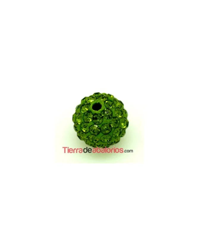 Bola Shamballa 8mm Agujero 1mm Olivine