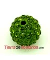 Bola Shamballa 8mm Agujero 1mm Olivine