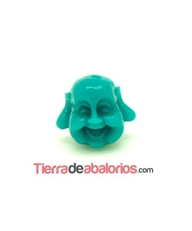 Happy Buda 19x21mm Agujero 1,8mm Turquesa