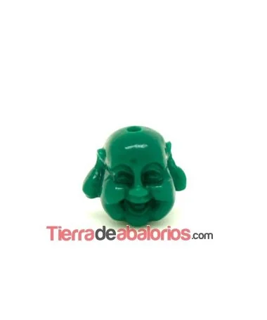 Happy Buda 19x21mm Agujero 1,8mm Verde Oscuro