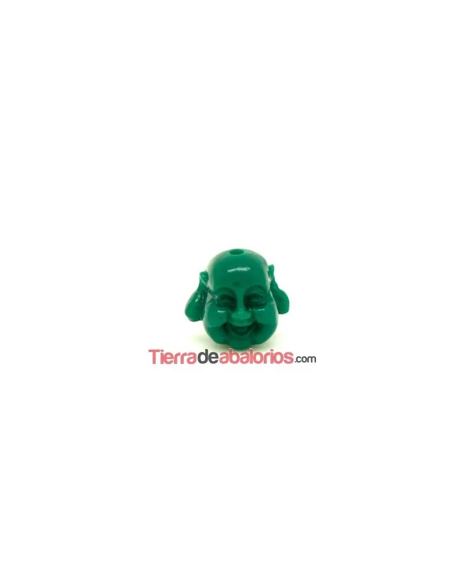 Happy Buda 19x21mm Agujero 1,8mm Verde Oscuro