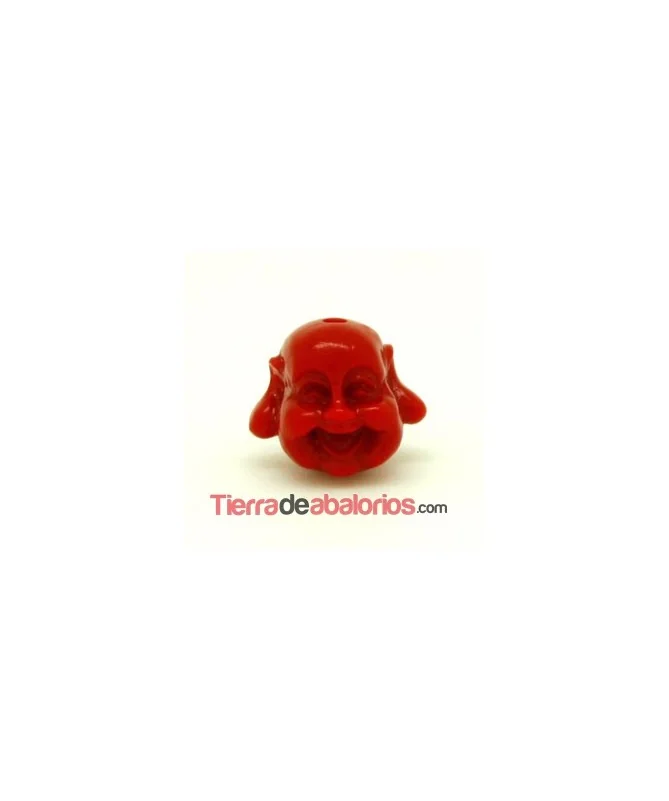 Happy Buda 19x21mm Agujero 1,8mm Rojo