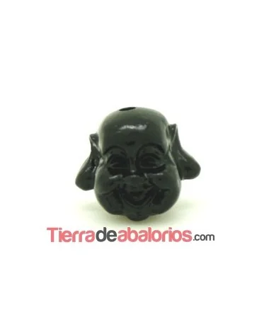 Happy Buda 19x21mm Agujero 1,8mm Negro