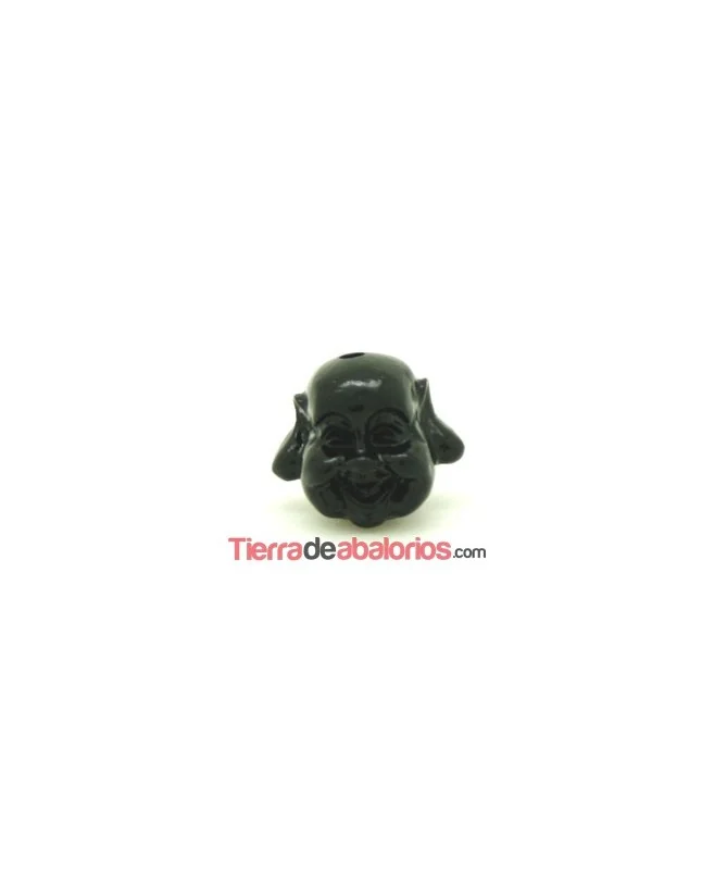 Happy Buda 19x21mm Agujero 1,8mm Negro