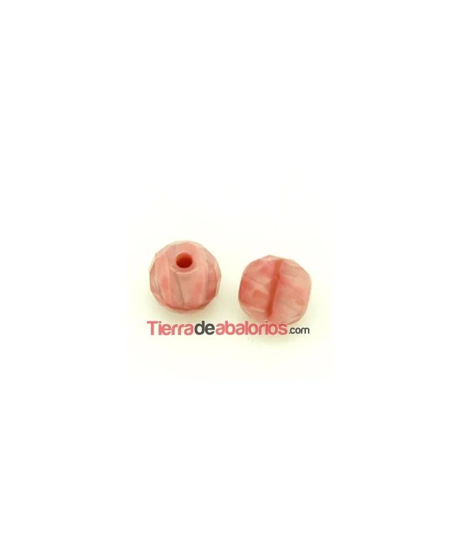 Trendy Bead Facetada 12mm Agujero 2.6mm Rosa Palo