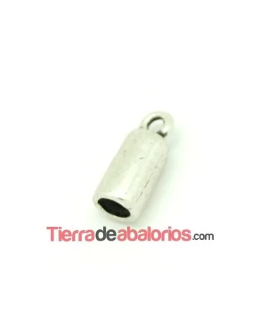 Terminal Tubo de 15x6mm Agujero 4mm con Anilla, Plateado Terminal Tubo de 15x6mm Agujero 4mm con Anilla, Plateado