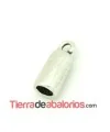 Terminal Tubo de 15x6mm Agujero 4mm con Anilla, Plateado