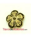 Casquilla Flor 16mm Agujero 2mm Oro Viejo