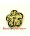 Casquilla Flor 16mm Agujero 2mm Oro Viejo