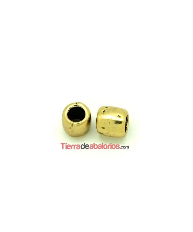 Tubo Canutillo Liso de 11x11mm Agujero 6mm Dorado