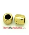 Tubo Canutillo Liso de 11x11mm Agujero 6mm Dorado