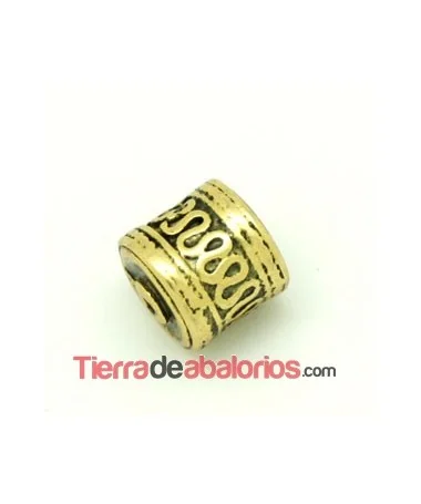 Entrepieza Barril de 12x11mm Agujero 1,5mm Oro Viejo