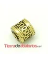 Entrepieza Barril de 12x11mm Agujero 1,5mm Oro Viejo