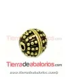 Bola con Puntitos 11x10mm Agujero 1,8mm, Oro Viejo