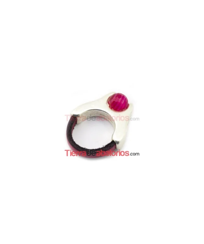 Base para Anillo 20x25mm Agujero 5x2,5mm. Plateado
