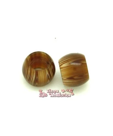 Resina Tubo 17x13mm Agujero 10mm, Ojo de Tigre