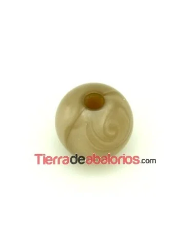 Resina Bola 14mm agujero 3,3mm Marrón Nacarado