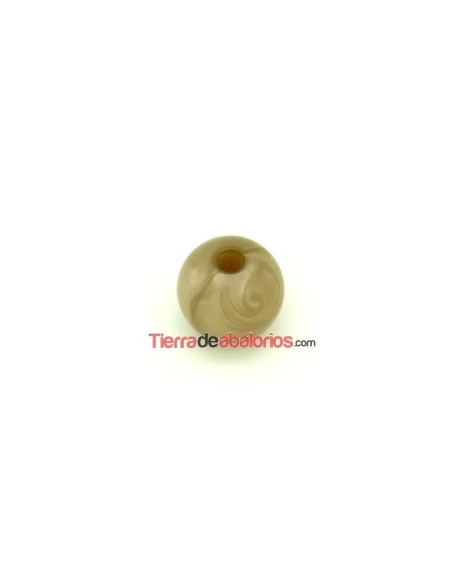 Resina Bola 14mm agujero 3,3mm Marrón Nacarado