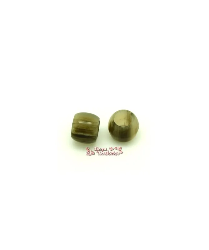 Resina Tubo 17x13mm Agujero 10mm, Grisaceo Veteado