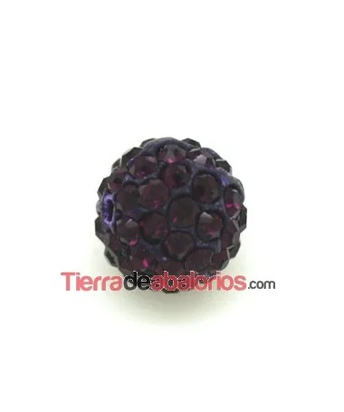 Bola Shamballa 8mm Agujero 1mm Amatista