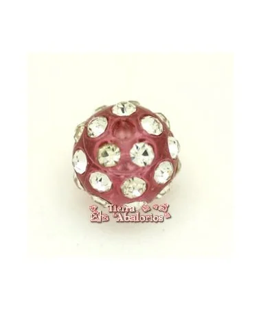 Bola Acrilica 10mm Agujero 2mm Amatista con Swarovski Bola Acrilica 10mm Agujero 2mm Amatista con Swarovski